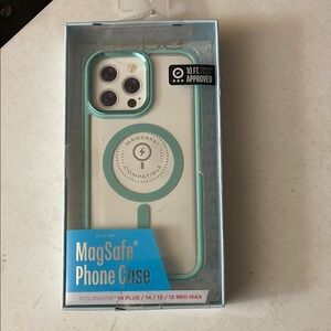 Bebe White and Blue iPhone Case with MagSafe Compatibility